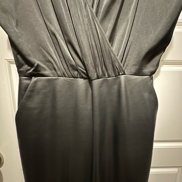 Black Silk and Leather Jumpsuit: Express Women’s Size Medium - Picture 2 of 3